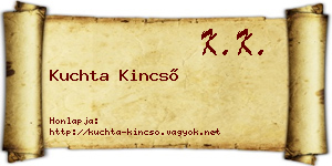 Kuchta Kincső névjegykártya